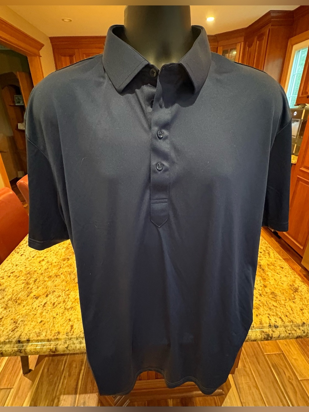 Collars & Co. Men's Dress polo. Sharp deep blue with stiff Collar. Retail: $98 - Picture 2 of 5